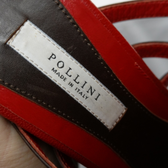POLLINI Red & Brown Strappy Cork Platform Wedge Sandals, size 37 - Picture 4 of 8